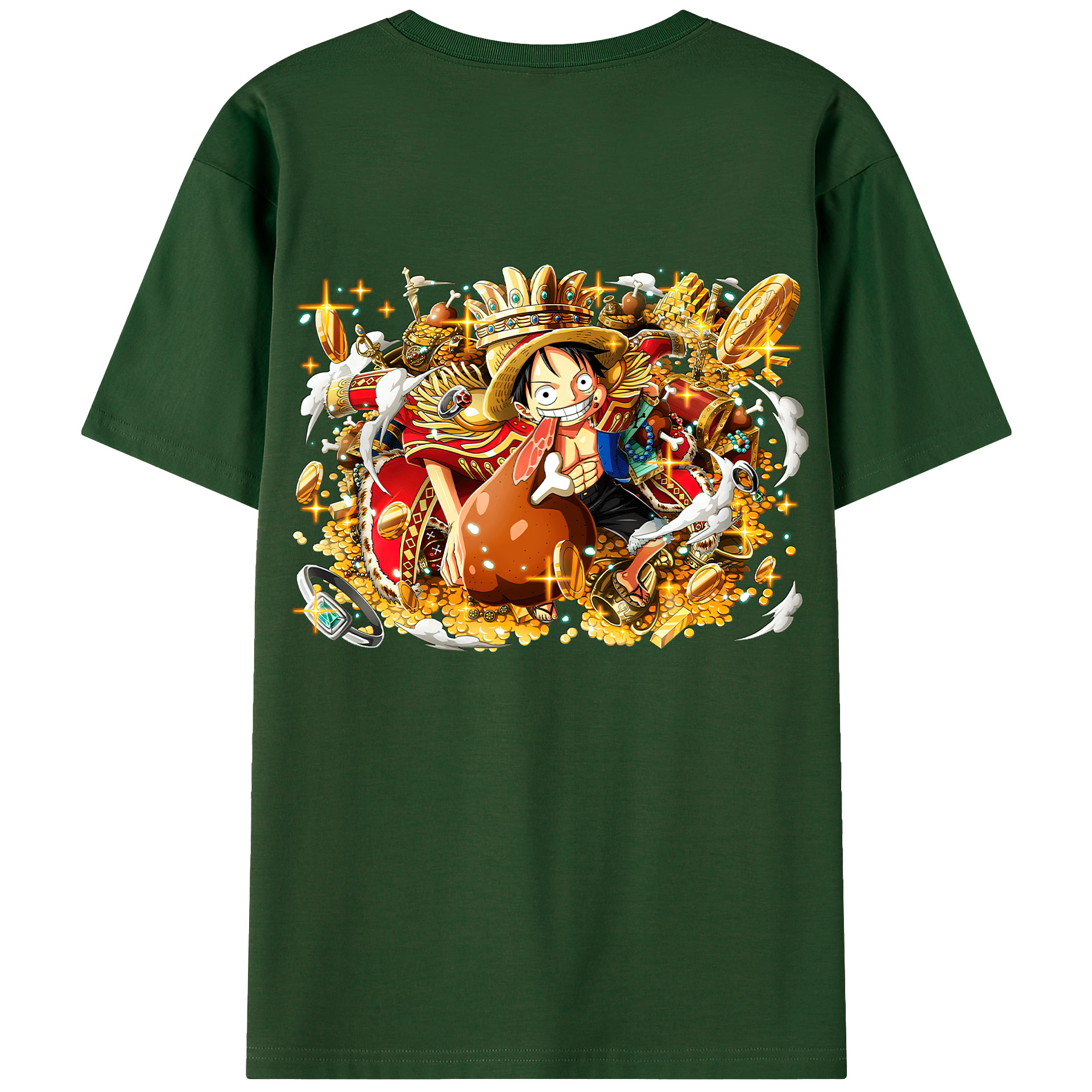 ワンピース モンキー・D・ルフィ ONE PIECE Monkey D. Luffy 綿100％半袖Tシャツ（背面プリント）